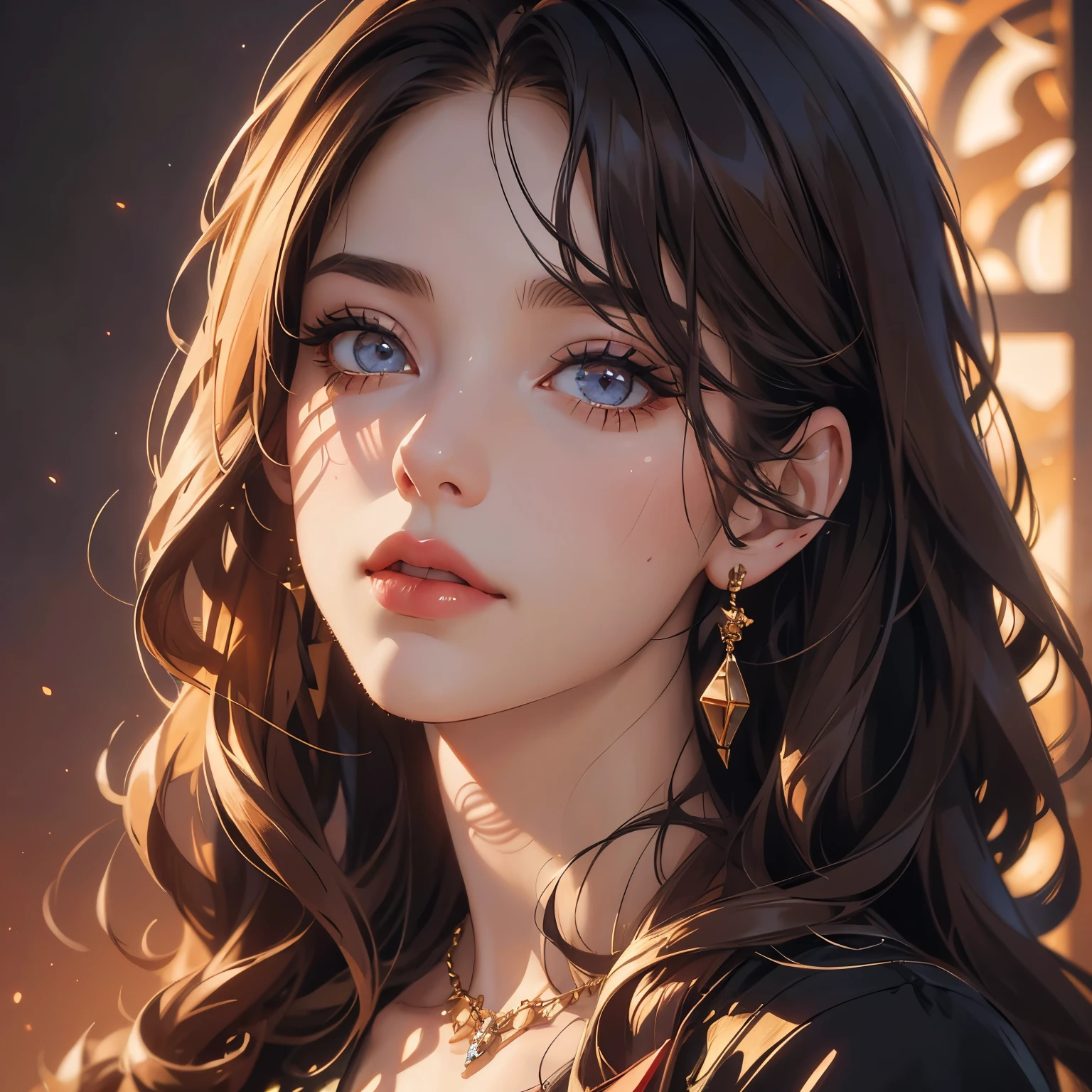 woman, clear skin, detailed eyes, pretty lashes, pretty dark red lipgloss, summerdress, halfbody,a intricate jewelry, sparkling hair,, beautiful detailed eyes, beautiful detailed lips, extremely detailed face, long eyelashes, (best quality,4k,8k,highres,masterpiece:1.2),ultra-detailed,(realistic,photorealistic,photo-realistic:1.37),professional,vivid colors,dramatic lighting,cinematic composition,elegant portraiture, gold hair,, Clear Theme, Perfect Composition Ratio, Masterpiece, Best Quality, 4K, Sharp Focus. Better Hand, Perfect Anatomy. by AYMSHANK,Julia Razumova's and style of Carne Griffiths
