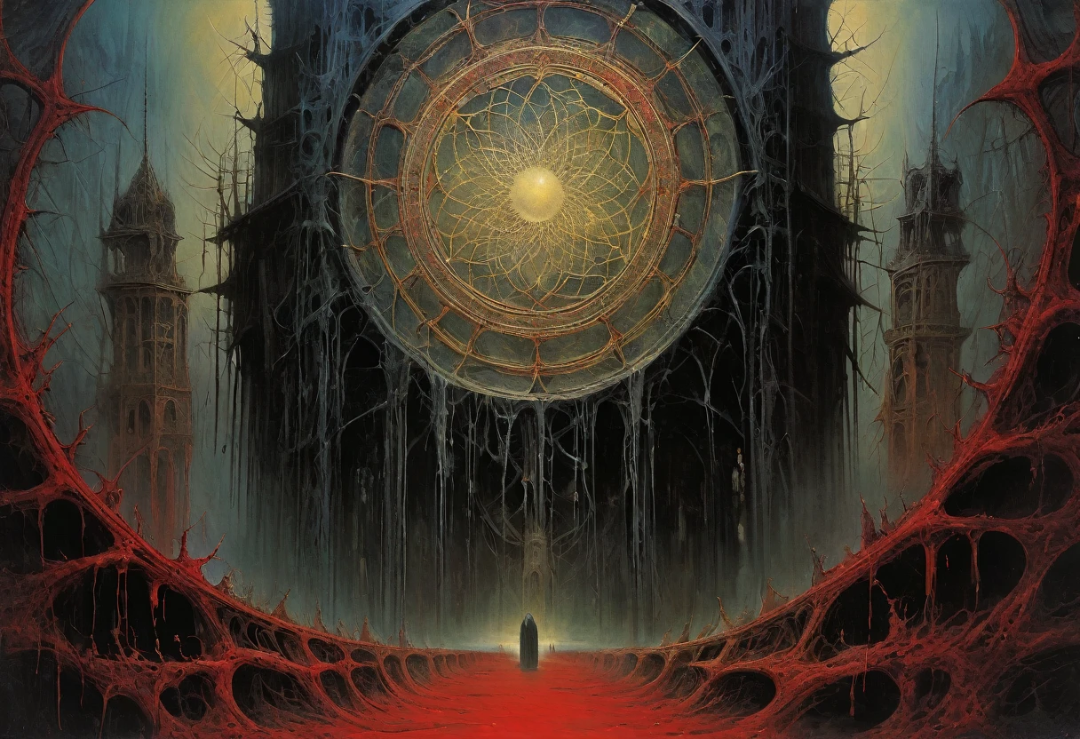 (Masterpiece, best quality), (lo Gothic), Dream Catcher, Vampir, (HG giger, Art by Hermann Nitsch, Beksinski, Dariusz Zawadzki, giger, zdzislaw beksinski)
