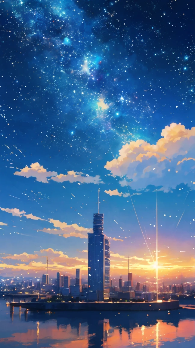 Anime - Stil Szene eines wunderschönen Himmels mit einem Stern und einem Planeten, kosmischer Himmel. von Makoto Shinkai, Anime-Kunst-Hintergrundbild 4k, Anime-Kunst-Tapete 4k, Anime-Kunst-Tapete 8 K, Anime-Hintergrundbild 4k, Anime-Tapete 4k, 4K-Anime-Hintergrundbild, Anime Himmel, tolle Tapete, Anime-Hintergrund, Himmel Planet im Hintergrund, Anime-Hintergrund art no humans landscape