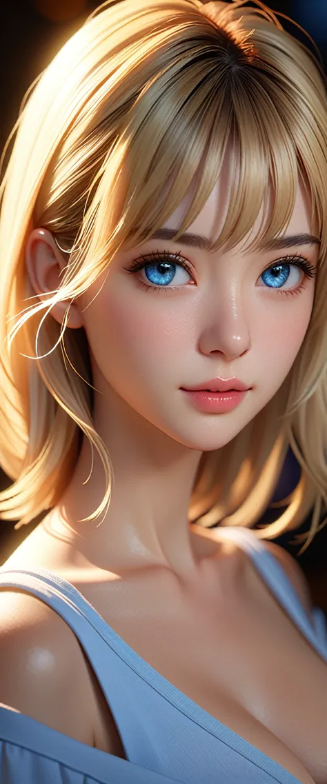 best quality, masterpiece, high resolution, portrait, Practical, blue eyes, blond, Large Breasts, 8k resolution, high qualityCG,...