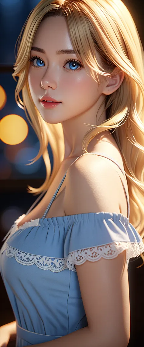 best quality, masterpiece, high resolution, portrait, Practical, blue eyes, blond, Large Breasts, 8k resolution, high qualityCG,...