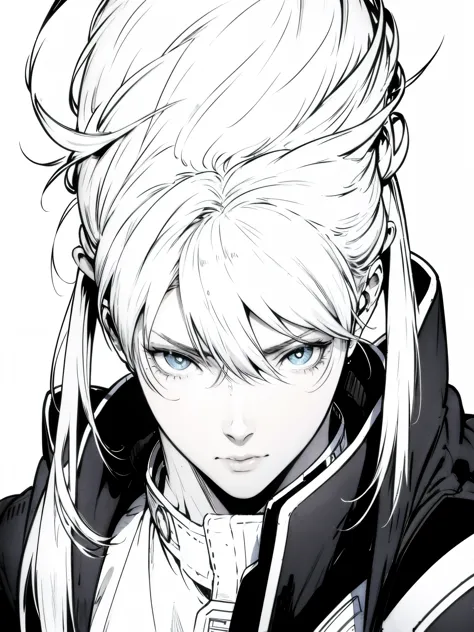 Anime - style image of a boy 14 years old  white sparky hair , Arte no estilo de Guweiz, estilo realismo anime, arte de anime re...