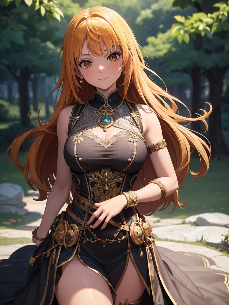 Best quality, 4k, high resolution, body stuck dress, perfect smile, gorgeous, light skin, (ichigo),orange hair, wearing bodystuck long dress,(long sheeves), clothes are stuck in body, bodyfit outfit,1 girl, solo, seductive look, elegance and charm, (masterpiece, best quality, high resolution), looking at the viewer, standing, (intricate and beautiful:1.2), (detailed light:1.2), (soft light, side light), (high resolution textures) , holding leash in hand(chain leash), outdoor, Burmese girl,wearing bodcorn dress(white colour) with pink line ,wearing gorgeous jewelary, wearing harness over the outfit ,outdoor background, sun light, attractive, sexy, mature and hot, young,(masterpiece:1.3), (disorganized:1.3), (highest quality:1.3), perfect anatomy, detailed face, front view, perfect right hands, looking at viewer, (Super detailed:1.3), (best shadow:0.7), (treated hair), fine eyes, beautiful eyes, young aged woman, alone, standing, crystal earrings,closed_mouth, , outdoors,Thick thighs, arrogant face, small 