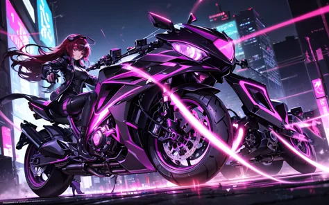 It transports me to a cyberpunk world full of mystery and futurism. I imagine this anime girl on her cyberpunk motorcycle, surro...