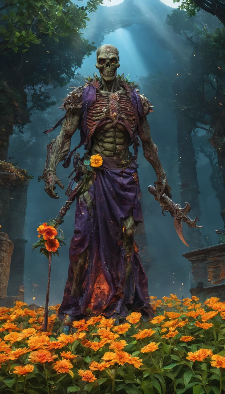 quality\(masterpiece, best quality,8k,Highly detailed CG unit wallpaper,High resolution,top-quality,top-quality real texture skin,surreal,Increase the resolution,RAW Photos,highest quality,Very detailed,wallpaper\), BREAK, Dweller of the Dark, Flowers bloom on top of the zombie&#39;s head using nutrients from his body., 花の美しさとゾンビの醜悪さのsurrealな画像, Hunchbacked Zombie, Sharp-eyed zombie, Tattered clothes, dirty,thriller, Michael jackson,Tree-planting zombies, Tree-planting zombies, Heartwarming, Night Time, Deep woods,Long Shot, Full body angle, Movie angle, art posters