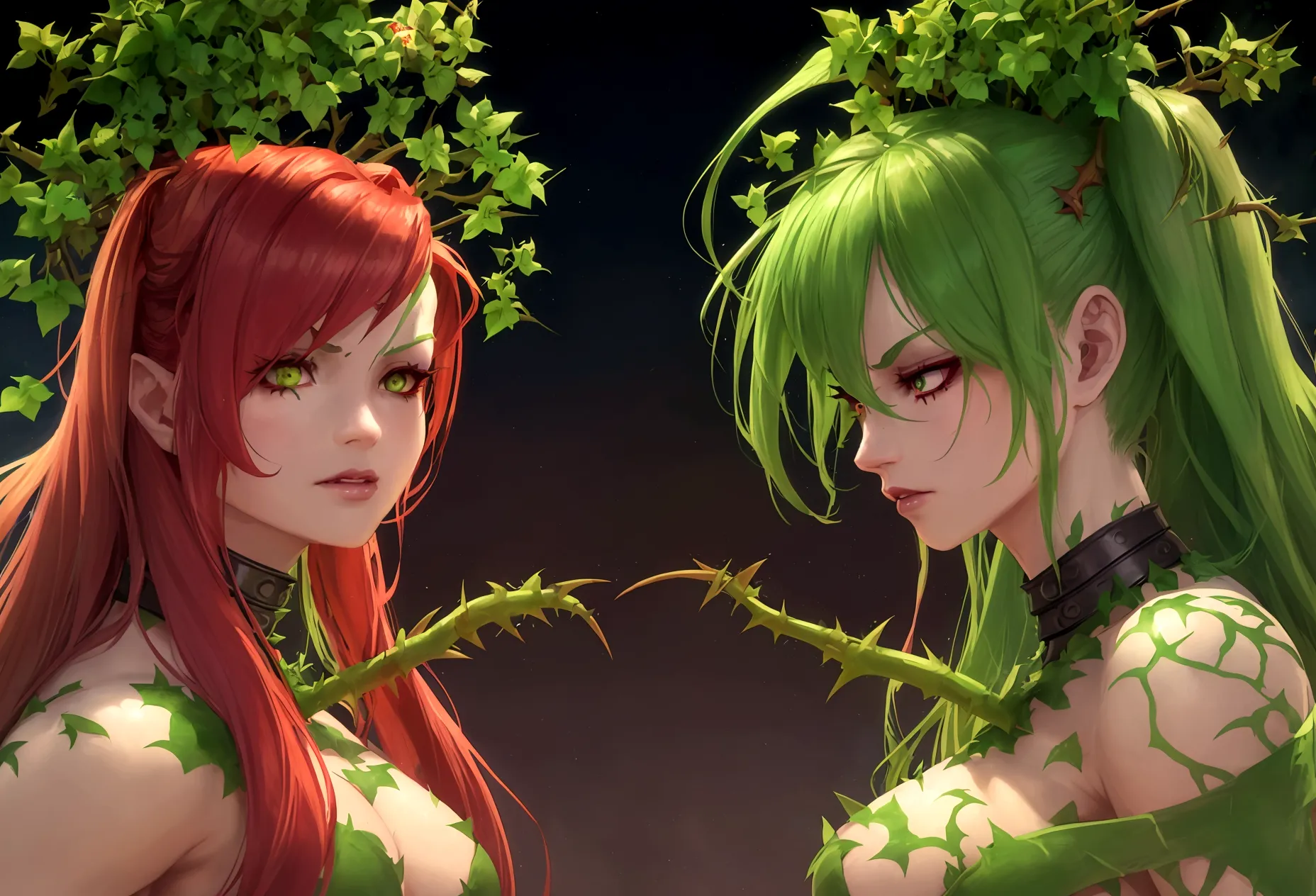 (street fighter 2 16 bit game) dc character 'poison ivy' has animated plant (thorn,vine,flower) beasts to demolish a horde of zo...