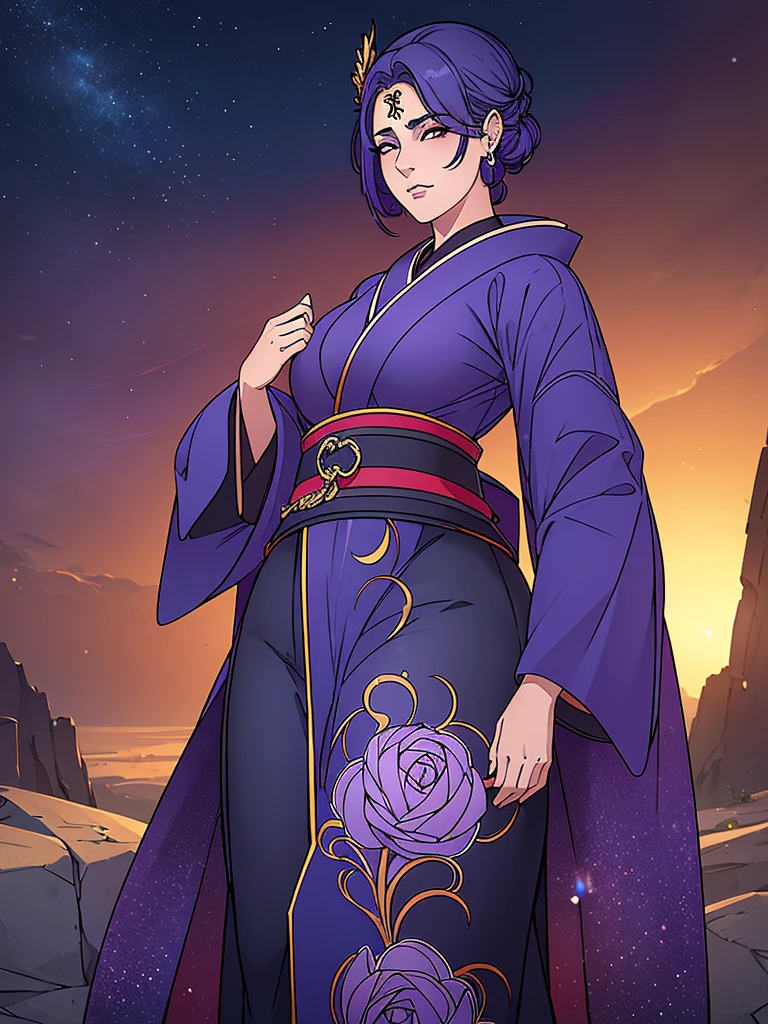 Just one girl,Best quality, 4k, high resolution, body stuck dress, perfect smile, gorgeous, light skin, ahegao face(hentai face) ,purple hair, wearing A short dark blue kimono with a darker blue obi belt and
She wears her forehead protector, 1 girl, solo, seductive look, elegance and charm, (masterpiece, best quality, high resolution), looking at the viewer, standing, (intricate and beautiful:1.2), (detailed light:1.2), (soft light, side light), (high resolution textures) , holding chain collar, outdoor, Burmese girl, wearing gorgeous jewelary, wearing harness over the outfit ,outdoor background, sun light, attractive, sexy, mature and hot, young,(masterpiece:1.3), (disorganized:1.3), (highest quality:1.3), perfect anatomy, detailed face, front view, perfect right hands, looking at viewer, (Super detailed:1.3), (best shadow:0.7), (treated hair), fine eyes, beautiful eyes, young aged woman, alone, standing, crystal earrings,closed_mouth, , outdoors,Thick thighs, arrogant face, small 