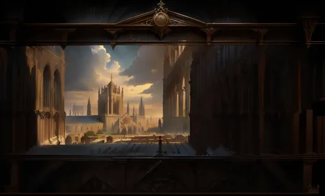 Western style，Cathedral Background，Palace Background，Shelves，map，Wall relief，Gorgeous border+Concept Art，