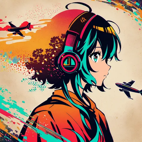 illustration, glitch art, digital noise, hatsune miku, deep and charming eyes, super verbose, hatsune miku vestindo um terno bra...