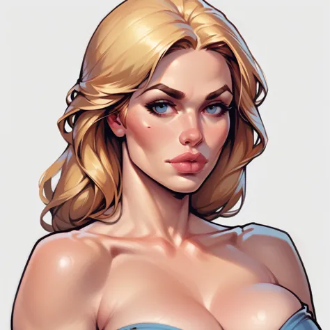 1girl, woman with blonde hair, curvy body, longe hair, portrait