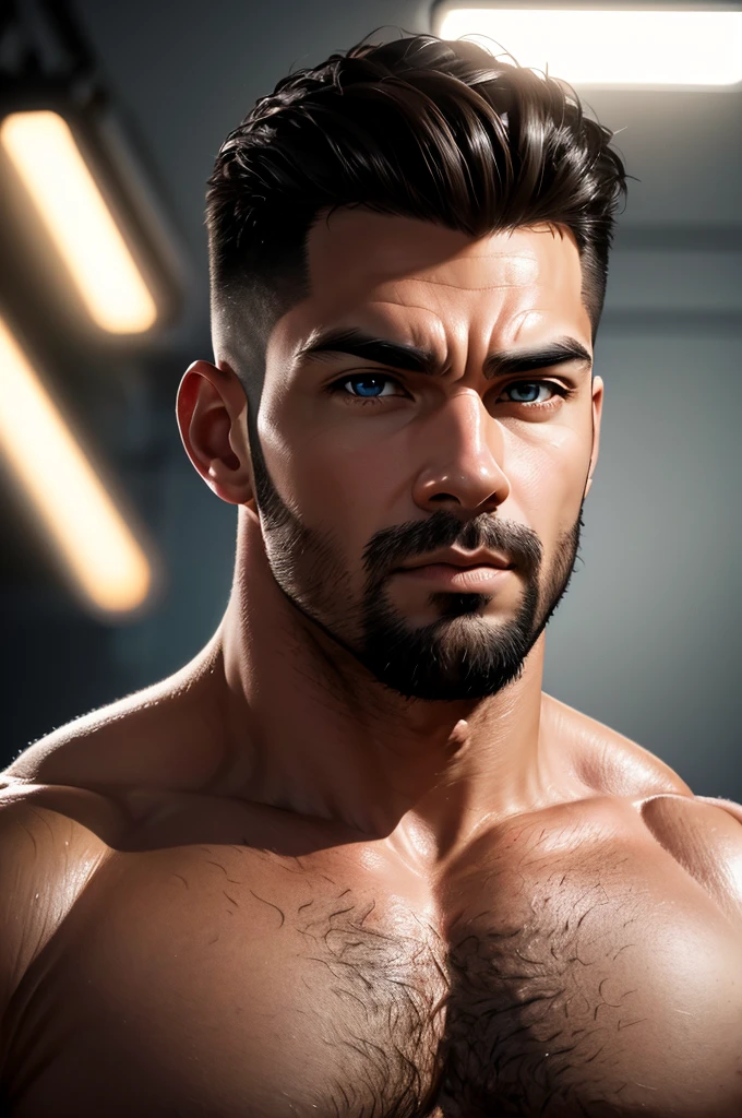 Um homem forte, corpo todo, olhando para a câmera, polegar levantado em sinal de OK, Estilo de arte Pixar e mangá, Altamente detalhado, 8K, fotorrealista, iluminação de estúdio, cores vivas, cinematic, foco nitído, renderização baseada fisicamente, qualidade profissional, obra de arte, 30 anos de idade, estilo digital