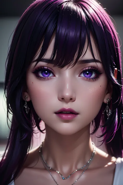 picture, ProFessional Full-body, (detailed Face and eye:1.4), Purple eyes,Deep rifts, colorFul, color photography oF woman, (dar...