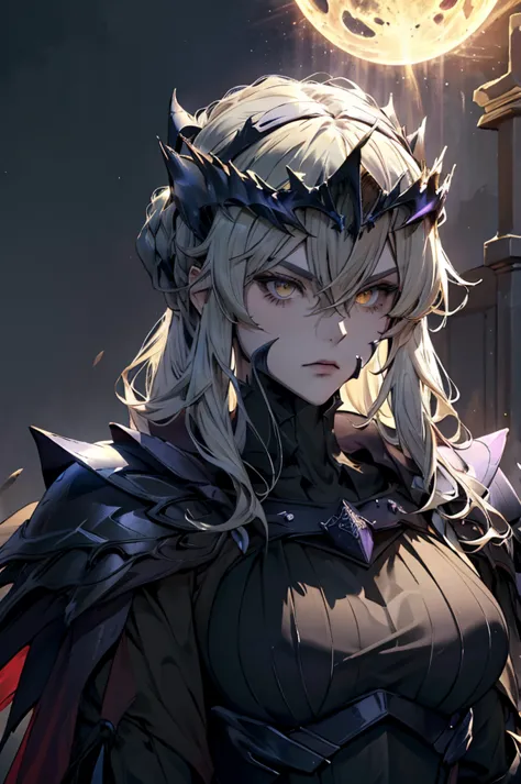 solo, (best quality,highres:1.2),detailed portrait,dark and mysterious,arturia pendragon from fate/grand order, lanceralter,glow...