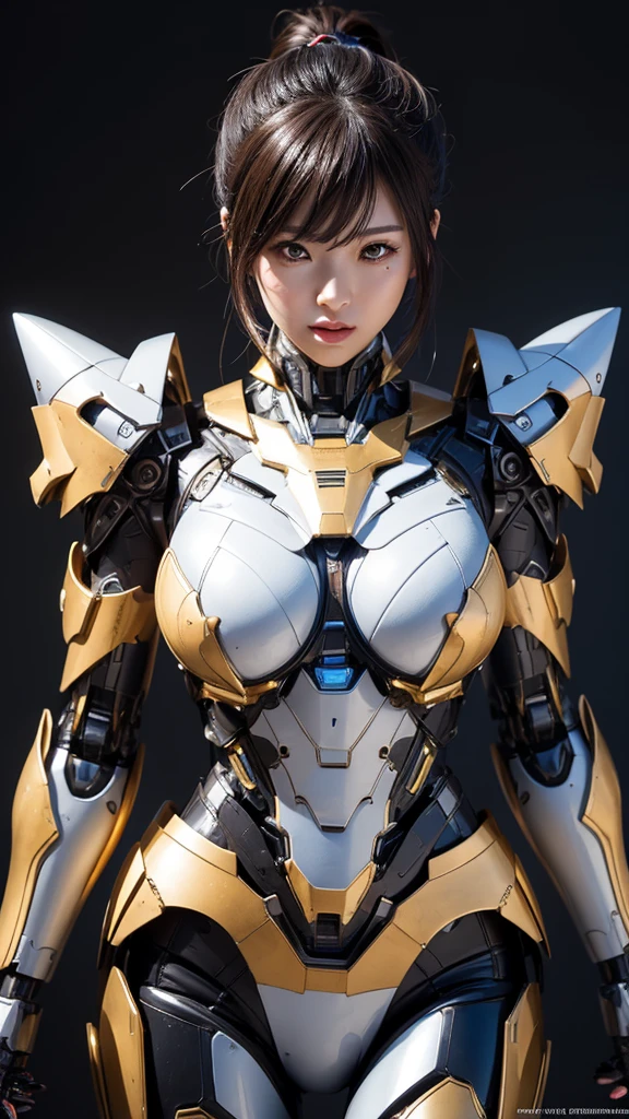 Textured skin, Super Detail, high details, High quality, Best Quality, hight resolution, 1080p, hard disk, Beautiful,(Super Heroine),Oppai Missile,beautiful cyborg woman,Mecha Cyborg Girl,Battle Mode,Girl with a Mecha Body,She wears a battle cyborg mech with a weapon,Fulll body Shot