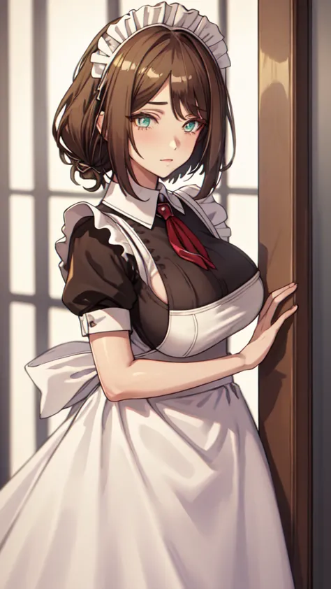 best quality, masterpiece, highres, solo, (franka_arknights:1.10), (maid:1.40), (long maid dress:1.15), 21