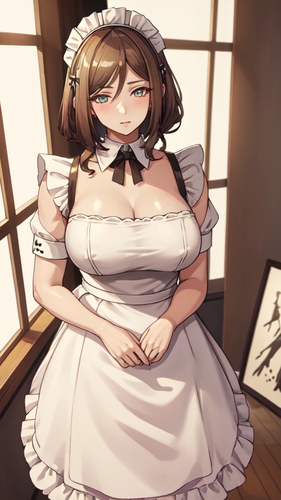 best quality, masterpiece, highres, solo, (franka_arknights:1.10), (maid:1.40), (long maid dress:1.15), 21 