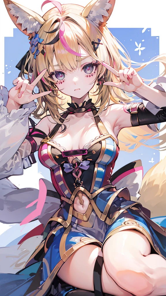 whole body、Fox Pose、最high quality, ((Distinct facial features，Beautiful Eyes，Beautiful Face, Graceful features))、Emotional enhancement settings、Cute girl in anime style, (eyes、Beautiful Eyes玉：1.2)), In detail, Smooth, High resolution,high quality、high resolution、Precision、masterpiece