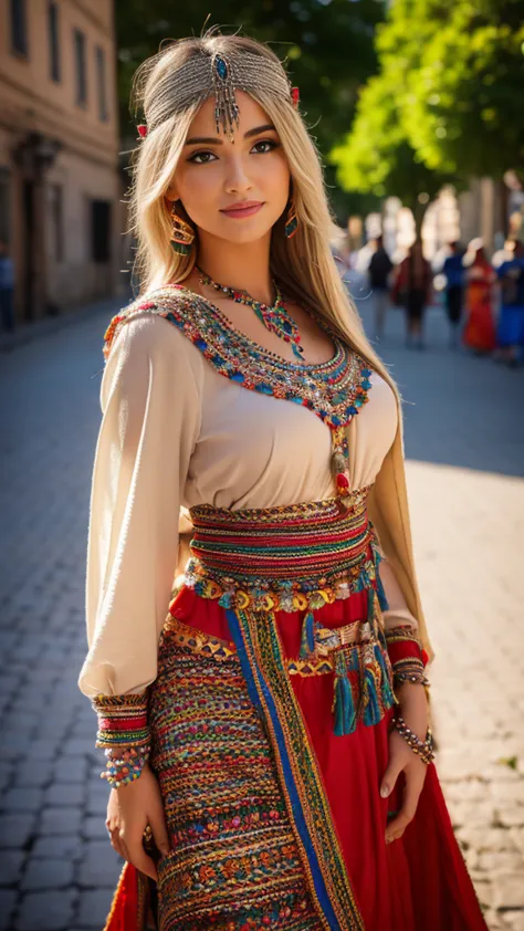 beautifull hot german blonde, robe kabyle, berber, amazigh dress, kabyledress, tizi ouzou, berber outfit, kabylegirl, bijoux, st...