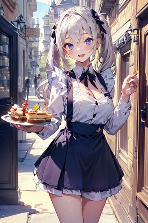 (perky chest:1.2), (pointed chest:1.2),(((Black Tunic:1.3))),(((cakes and bread in the basket),Cute and beautiful girl,Cute round face,Cute smile,with blush cheeks,Red Lip,a girl 22 years old, nsfw:1.2, beautiful body:1.3), shinny skin, BREAK, ((alice in the wonderland:1.3, cute, kawaii, lovely, funny, a girl falling down from sky:1.3, girl flying in sky:1.2, girl floating in air:1.3, rolling upskirt by wind:1.5, (with sparkling eyes and a contagious smile),open mouth, Looking at Viewer, surprised, putting hands on crotch over the skirts:1.35)), BREAK, ((floating things as follows:1.3, PlayingCards, Trump, tea cup, tea pot, tea spoons, pocket watch:1.3, lip sticks, candies:1.2, cookies, jam bottles, classical door_keys)), ((long purply_Blue dress :1.5, wearing long flaired skirt:1.3, the skirt is blowing:1.3, cute White Apron, black stockingedium long platinum-blonde hair:1.2, twin tail hair:1.6, tied hair with a cute ribbon), (Blue eyes, bright pupils with highlights, detailed eyes), (lying down on your back:0.7, spreading legs with rising up straight:0.7), sexy posture, fantastic colorful art, (fantasy art:1.2, wondered images), ((correct anatomy:1.5, perfect anatomy:1.3, correct hand, )),
