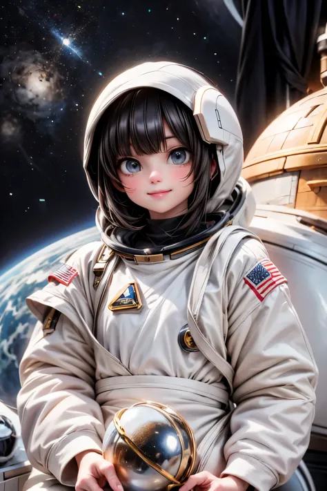 an astronaut wearing a spheroidal dome