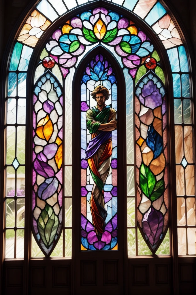 a picture of a stained glass window, intricate art, by Mario Dubsky, stained glass art, amethyst stained glass, detailed art in color, by Robert Richenburg, by Adrienn Henczné Deák
