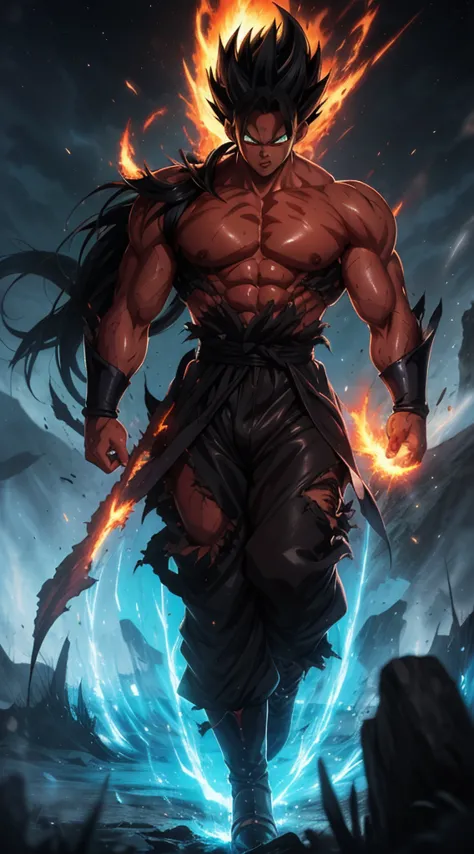 Get ready for a visual feast with the Black Demon God, a being with a handsome face and piercing red eyes. In his transformed st...