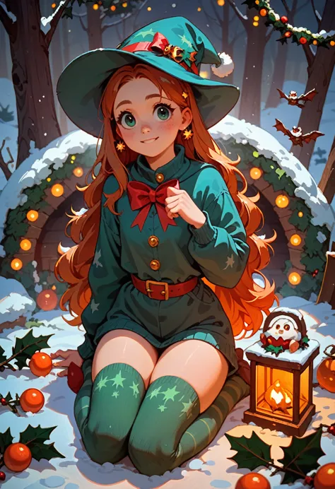 score_9, score_8_up, score_7_up, cute teenage witch, ambient winter