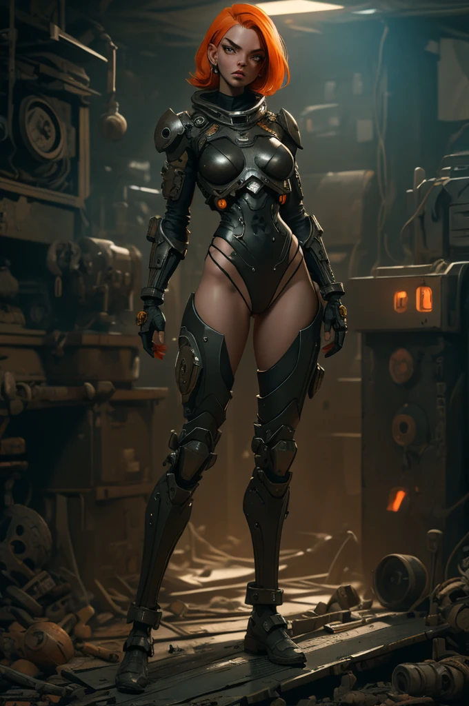 (((mulher))), (((melhor qualidade))), (((obra prima))), (((adulto))), A highly detailed and realistic skull girl,( Anya. Taylor Joy) cyberpunk character, mad max furiosa, one hand robot, cyborg arm, orange hair, dramatic metal heavy rock theme, best quality, 8k, hyperrealistic, photorealistic, extreme detailed painting, studio lighting, vivid colors, dark moody atmosphere, cinematic, dramatic pose, intricate mechanical details, glowing energy effects, intense gritty textures, seamless integration of organic and inorganic elements. Wearing the used clothes of a wastelander. Background: An apocalyptic wasteland. Dusty and depressing.
