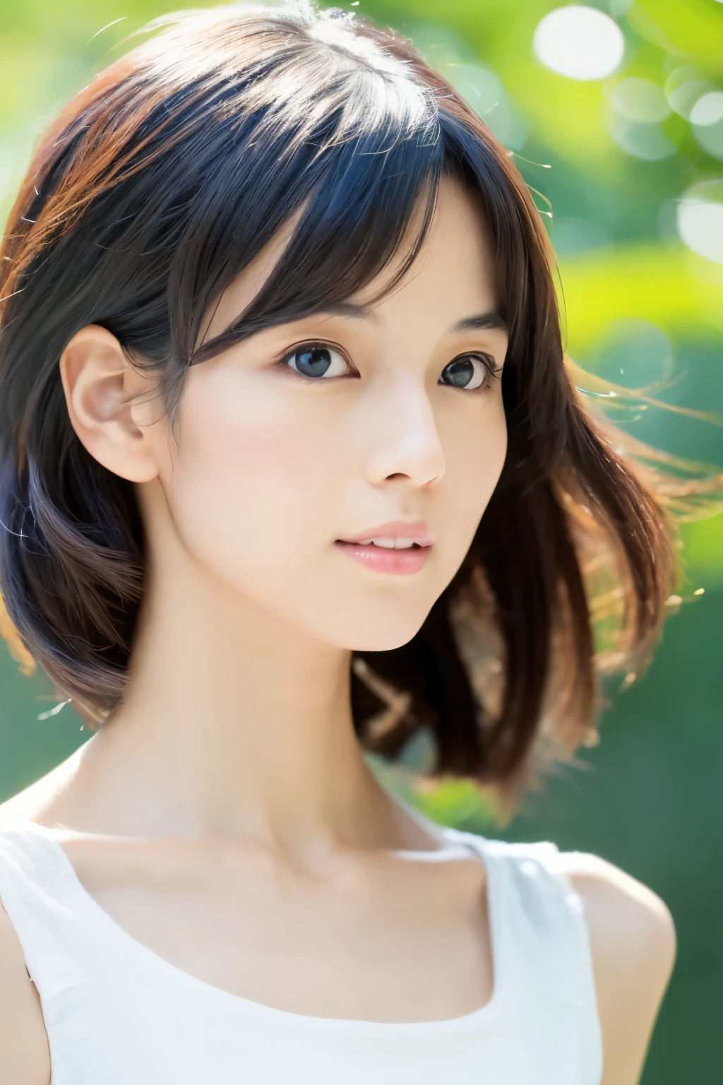 (High reality photograph, high resolusion), Skinny Japanese lady, 30 years old, cute face, detailed face, detailed eyes, various hair style, skinny figure, correct body anatomy, ((looking straight ahead)), facing the camera directly, single photo, a photo captured the best moment expressing the beauty and brains, ((with simple background))