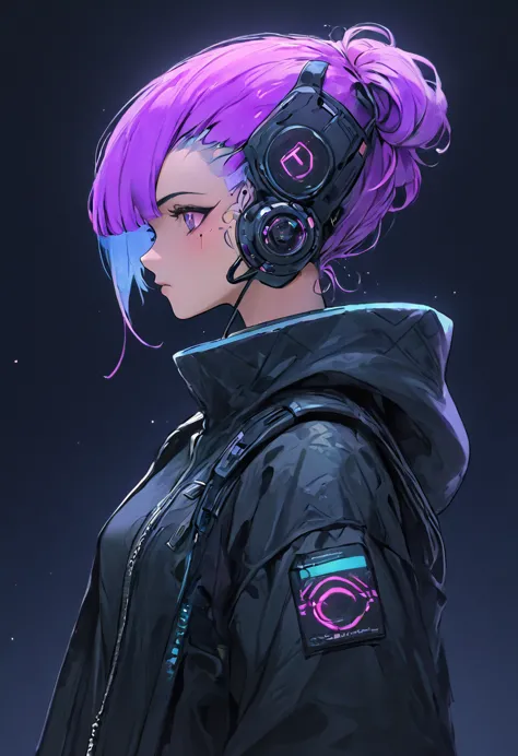  character, cyberpunk style, galaxy color