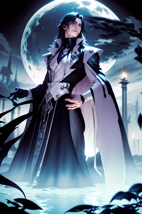 a vampire His physical features should be similar to those of Alucard from Castlevania: Symphony of the Night. It should have an...