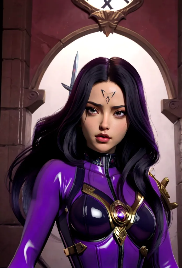 arafed woman dressed in latex holding a sword and a sword., psychopath, psylocke de los x men, psylocke de los x men, young ninj...