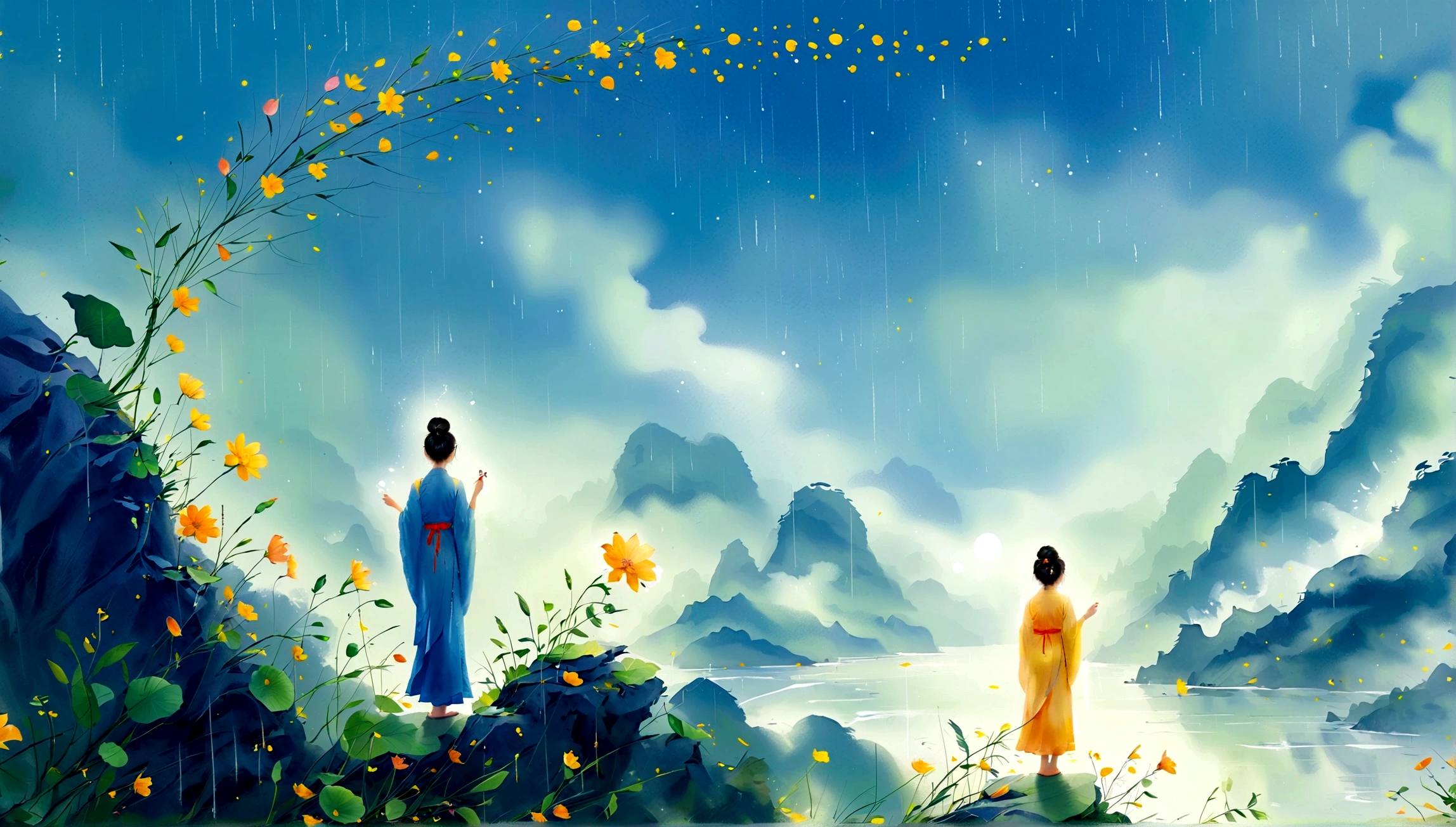 สไตล์ภาพประกอบของ Cai GuoRUN, 1สาว, ผู้หญิงในชุดกระโปรงยาวยืนอยู่บนหน้าผาและมองขึ้นไปบนท้องฟ้าที่เต็มไปด้วยดวงดาว, เทพีแห่งอวกาศ, เทพธิดาทางช้างเผือก, เทพีแห่งสวรรค์, ไม่มีตัวตนเหมือนดวงดาว, ฝัน, พ่อมดสวรรค์แสนสวย, ภาพวาดแฟนตาซีที่สวยงาม, ศิลปะแฟนตาซีที่สวยงาม, แฟนตาซีไม่มีตัวตน, Very ศิลปะแฟนตาซีที่สวยงาม, แฟนตาซีศิลปะดิจิทัล, มีเสน่ห์และน่าหลงใหล, แฟนตาซีบิวตี้, ศิลปะอันงดงามของการเรนเดอร์ออกเทน UHD 8K, แสงปริมาตร, แสงนุ่มนวลเป็นธรรมชาติ, (ละเอียดอ่อนเป็นพิเศษ:1.2, สูญเสียโฟกัส:1.2, มีสีสัน, การจัดแสงภาพยนตร์, การติดตามรังสี), รวยสุด ๆ, ละเอียดมาก, 1cgrssh1, เคียรอสคูโร, ผลงานชิ้นเอก, 8k