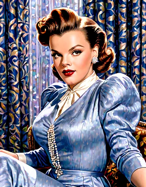 create a contemporary and stylish interpretation of judy garland, blending classic features with a modern aesthetic. imagine her...