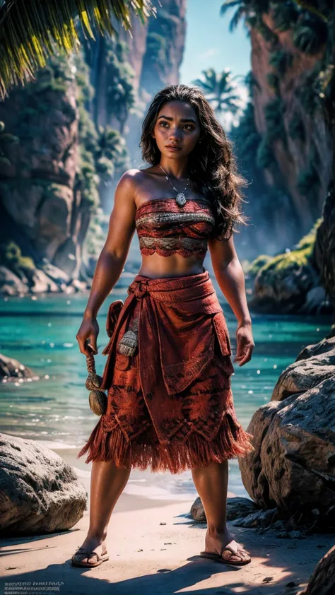 Sexy hot Moana full body view standing pose sharp focus cgi, photorealistic, high detail, realistic, masterpiece, absurdres, bes...