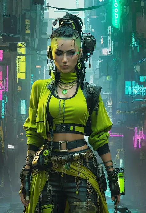 chartreuse gypsy, safe from harm, out of luck, battle without honor or humanity, cyberpunk