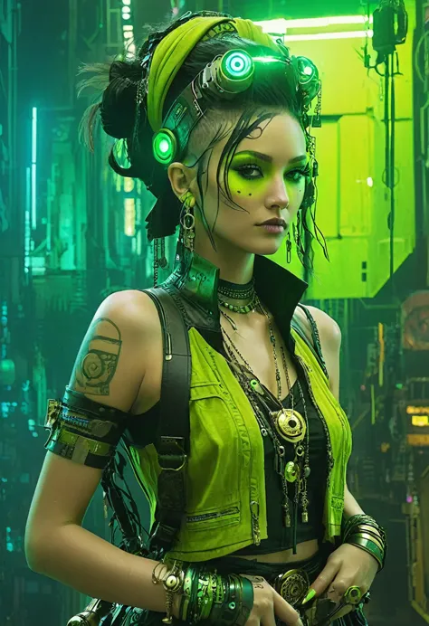 chartreuse gypsy, safe from harm, out of luck, battle without honor or humanity, cyberpunk