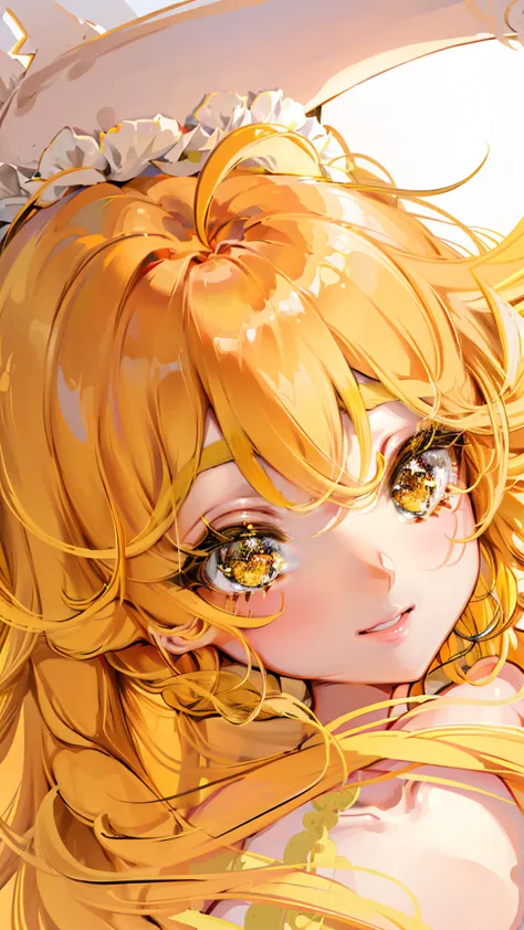 (masterpiece:1.2), (best quality:1.2), (ultra-detailed:1.2), finely detail, perfect anatomy, one girl, Yellow hair, long curly h...