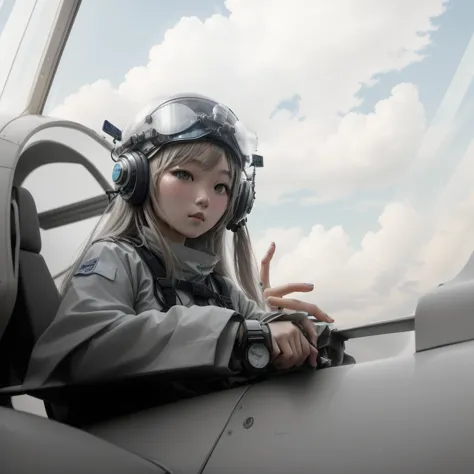 blue sky, cloud, Cockpit window frame, Anatomically correct fingers