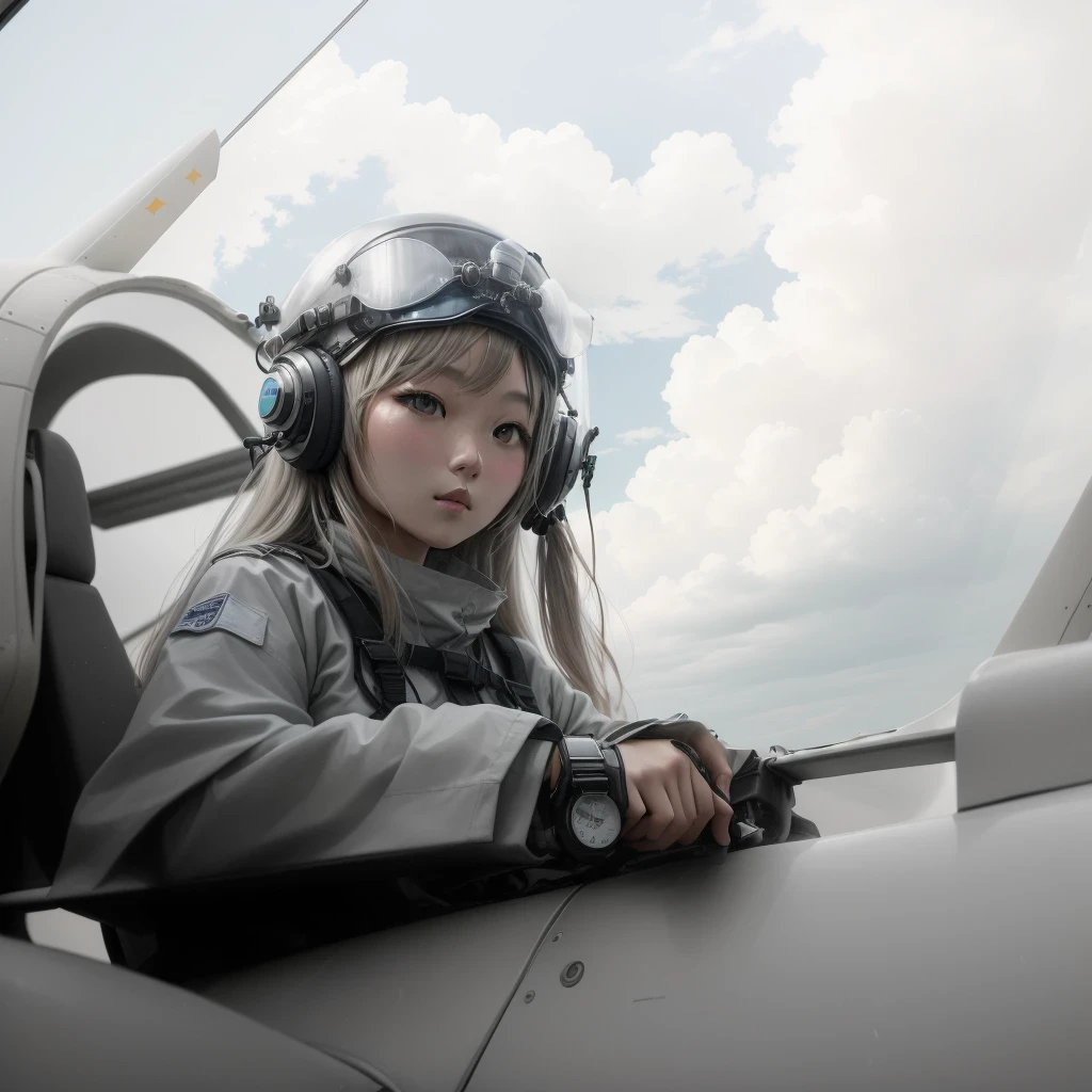 blue sky, cloud, Cockpit window frame, Anatomically correct fingers