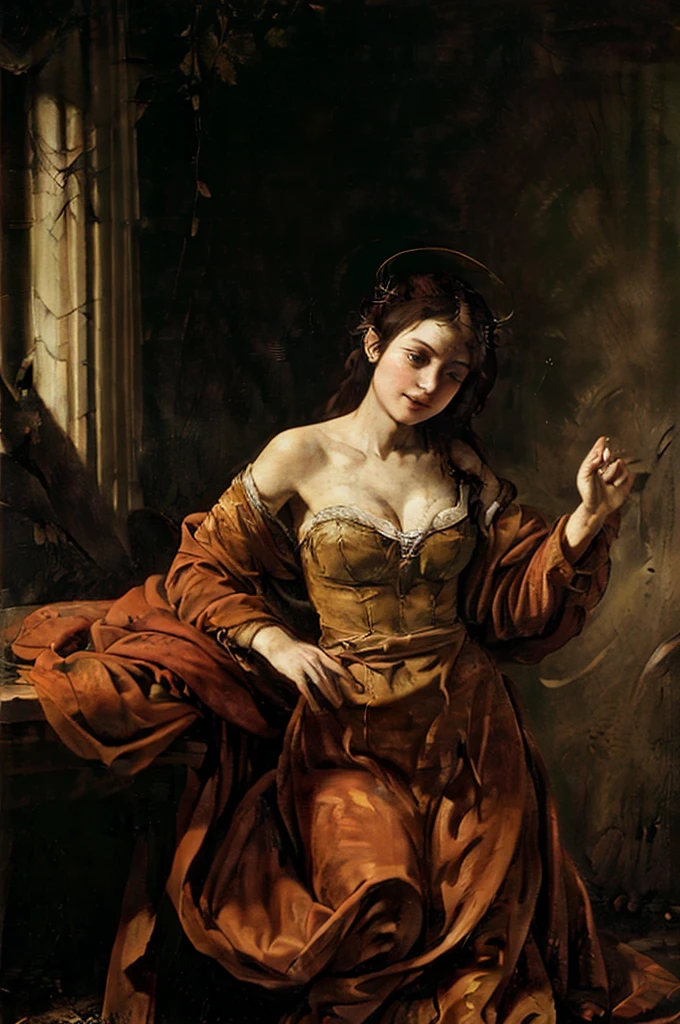 (Bra is visible:1.1), Full body image, Highest quality,masterpiece,masterpiece portrait,Intricate details,Magnificent Light,Fantasy,Dungeons & dragon,Retro,priest,Dark Elf,One girl,Wooden table,Shoulder strap,Black Skin,Elegant smile,squint,Close-up portrait of a Mycenaean Drow woman wearing gold jewelry, Spider:0.9, web:1.0, Fantasy, Volumetric lighting, コンセプトart, Brush Stroke Style, artステーション, trend, Very detailed, art：Greg Rutkowski
