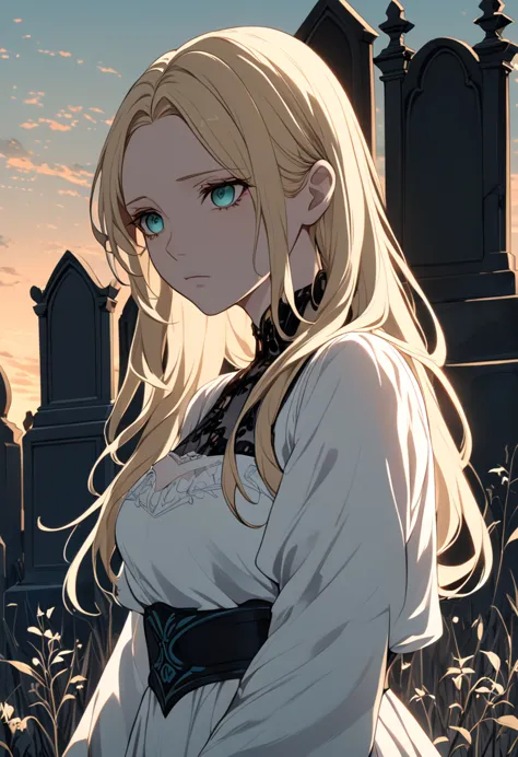 ((highest quality)), ((masterpiece)), (detailed), ((perfect face)),euphilia,a beautiful anime girl with long blonde hair and dar...