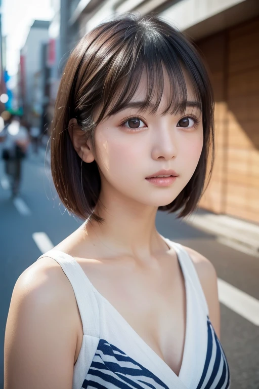 girl, White skin, Dark brown layered short hair, V-Cut，Well organized，Has bangs, Brown eyes, Soft atmosphere characteristics (最got it品質, Ultra-high resolution, 8K, Original photo, Ultra-high resolution: 1.2, masterpiece: 1.2), (Actual, Actual: 1.37), Very detailed, Professional Lighting, Photon Mapping, Wireless City, Physically Based Rendering, Japanese, ２人girl, ２one people, Black Hair, Lovely, got it, Lovely, A faint smile, Normal chest,yukata,