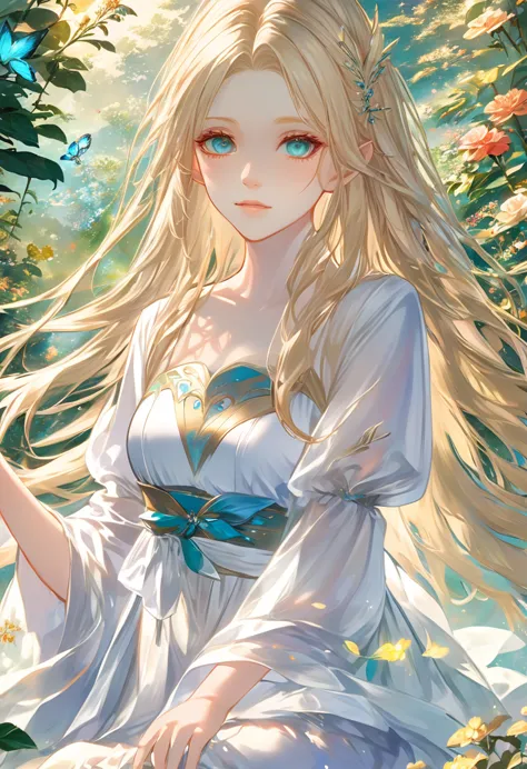 ((highest quality)), ((masterpiece)), (detailed), ((perfect face)),euphilia,a beautiful anime girl with long blonde hair and dar...