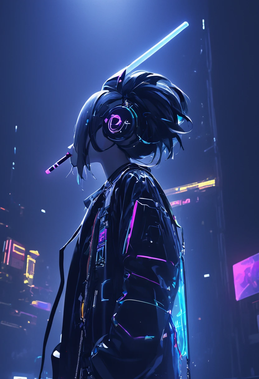 (best quality, masterpiece, ultra detailed, ultra high res, photorealistic, raw photo, absurdres, absolutely resolution), one eighth note, cyber punk