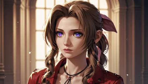 Purple Eyed Aerith,Expressionless,no pupils
