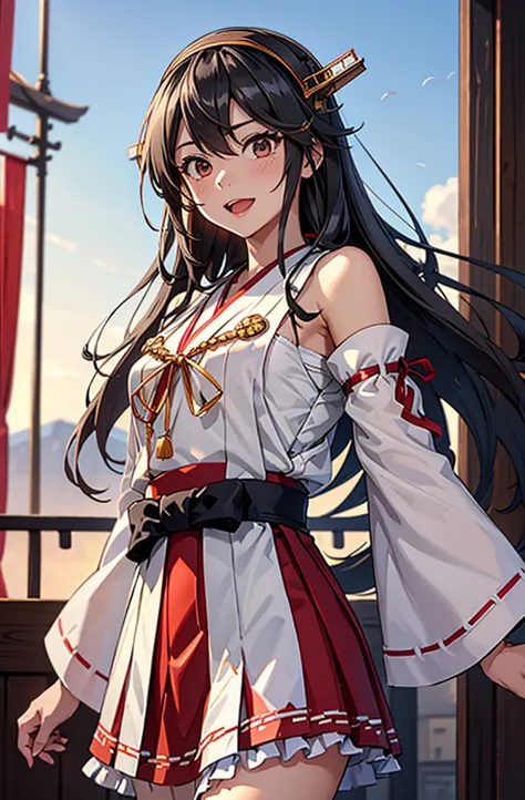 Highest quality, masterpiece, High resolution, 一人in, {Aaron_Kantai Collection:1.15}, black_hair, length_hair, hair_ornament, hai...