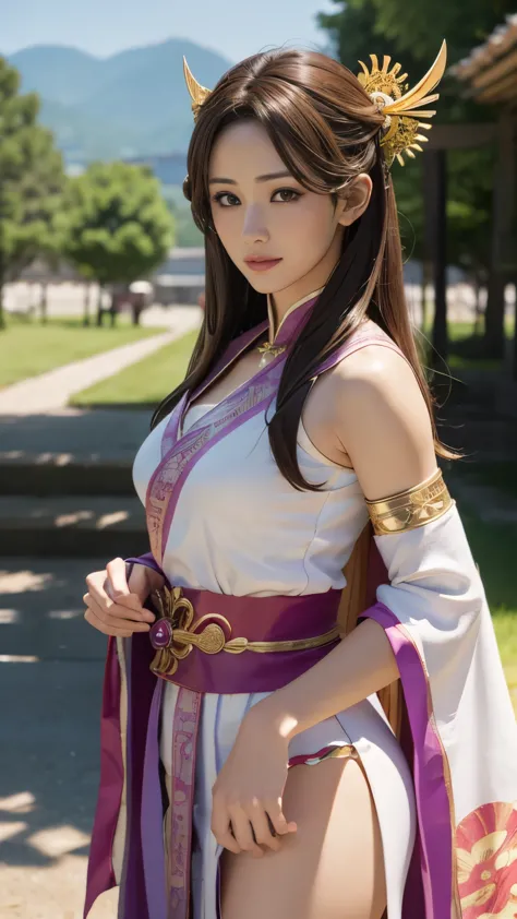 diaochan from sangoku musou 8,super realistic,hair ornaments,perfect diaochan costume,twin tailasterpiece、1 cute girl、17 year ol...