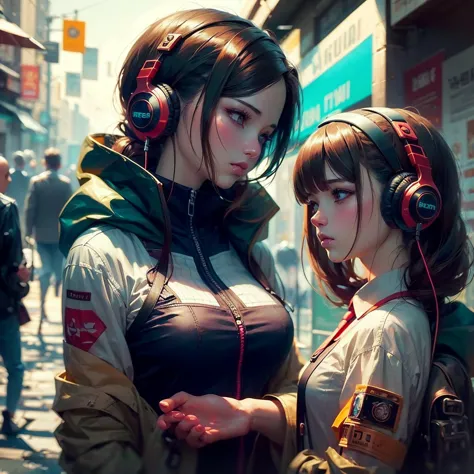 a different colored anime with headphones and hair, model ig, artegerm style, artegerm extremamente detalhado, trend in cgtacing...