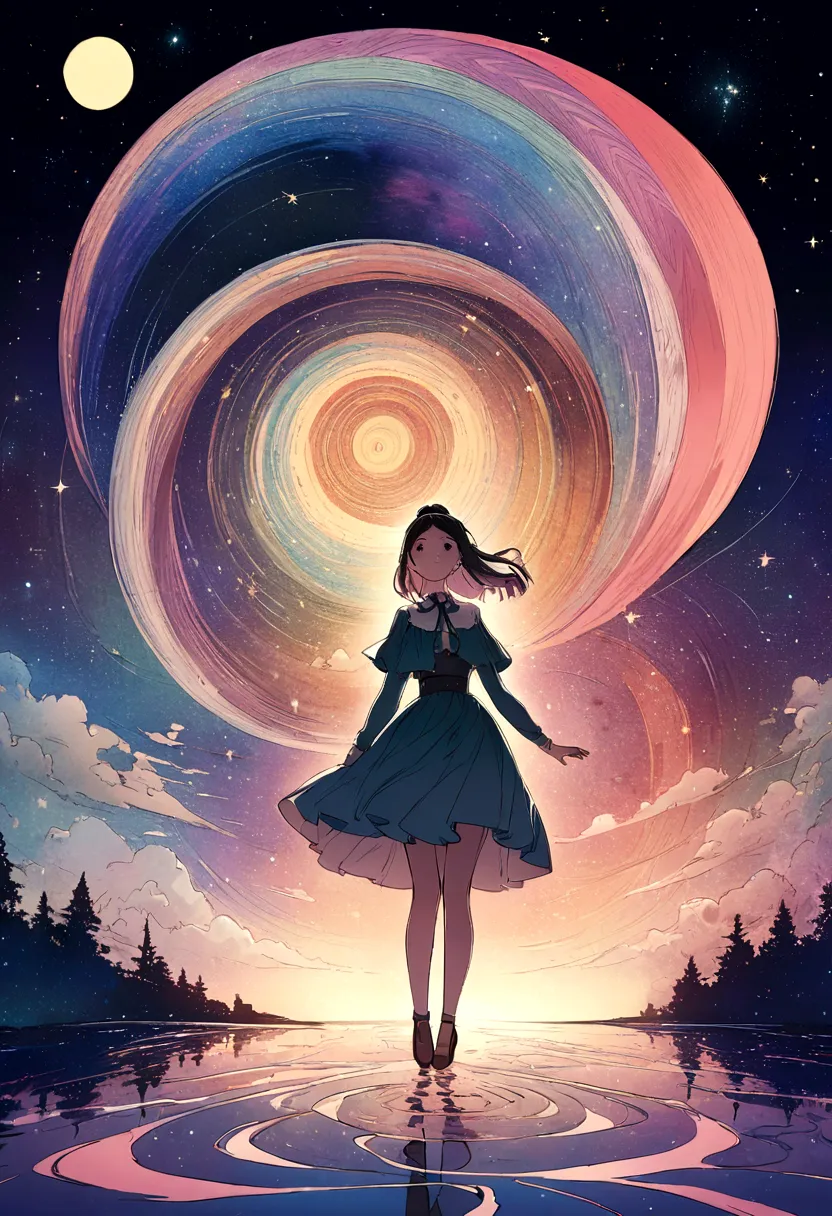 Flying Girl、Starry Skyを飛ぶ少女、color々なcolorの星の光、diego gisbert lawrence、Joe San Gonzales and Mumford、Picture book illustrations、Psyc...